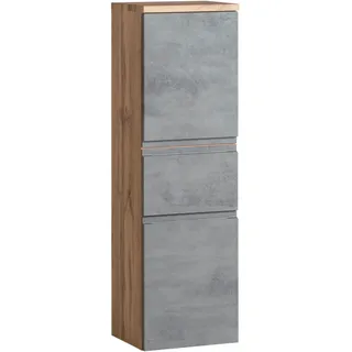 Held Midischrank, Hellgrau, Eiche Wotan, Holzwerkstoff, 2 Fächer, 1 Schubladen, 40x130x35 cm, Made in Germany, hängend, stehend, Badezimmer, Badezimmerschränke, Midischränke