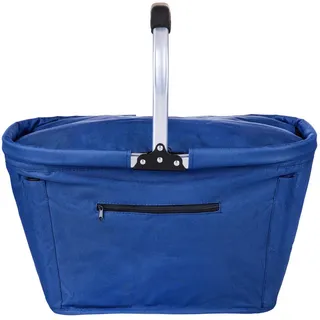 Boxxx Einkaufskorb , Blau , Metall , 30 l , rechteckig , 27x27x50 cm , Lfgb , faltbar, Griffe, Deckel, Innenfutter, lebensmittelecht, recycelbar , Ordnen & Aufbewahren, Körbe, Einkaufskörbe