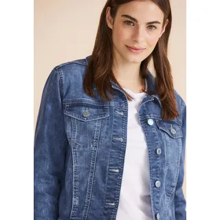 STREET ONE Jeansblazer, in mittelblauer Waschung, blau