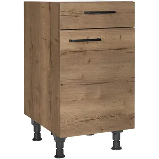 Nobilia Unterschrank Schubkastenunterschrank 45 x 87 x 56 cm Eiche Dunkel