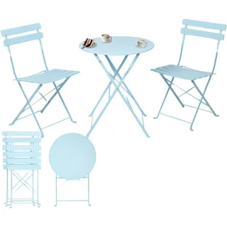 Albatros Bistro Set Blau – Metall – Gartenmöbel, Gartengarnituren, Balkonmöbel-Sets