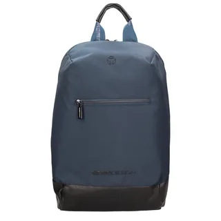 Momo Design Rucksack Blau Schwarz Polyurethan mit Reißverschluss Casual Herren Blue and Black UNICA 43x26x16 cm MO-13CO-BLUE-BLACK - Bunt