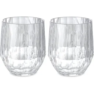 koziol Superglas Club No. 23, 2 Stück, 200 ml, Weißwein-Tumbler, Glas aus kristallklarem Kunststoff, luxuriös, unzerbrechlich, wiederverwendbar, Party, Camping, 2er Set