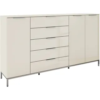 Rauch Kombikommode 200 x 111 x 42 cm Beige / Glas Beige (Champagner)