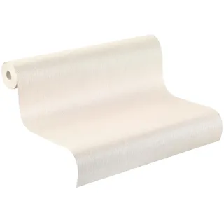 Rasch Tapete 570700 - Helle Vliestapete mit Struktur und leichtem Glanz in der Farbe Creme