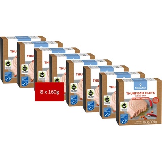 Followfish MSC Fair Trade Thunfisch Filets, mit Bio-Chili, 160g (8er Pack)