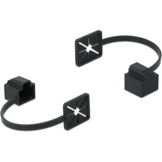 DeLock Staubschutz RJ45, Stecker Befestigungsclip schwarz - Schwarz