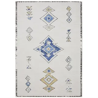 benuta Basic Waschbarer Teppich George - Beige/Multicolor 200x300 cm - Kunstfaser - Rechteckig & im Style: Kelim, Ethno-Style, Shabby Chic - Pflegeleicht für Wohnzimmer Schlafzimmer