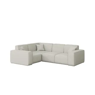 Kaiser Möbel Gartenecksofa L-form Malibu Stoff Odyssey Creme Links , Holz , 181x73x246 cm , Gartenmöbel, Loungemöbel, Gartensofas & Loungesofas