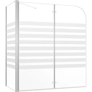 vidaXL Duschabtrennung 120x68x130 cm Hartglas Streifen - Silber