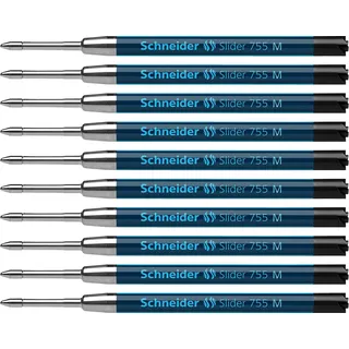 Schneider Slider 755 Ersatzmine (ViscoGlide-Technologie, dokumentenecht, M=Mittelstrich) 10er Packung, schwarz