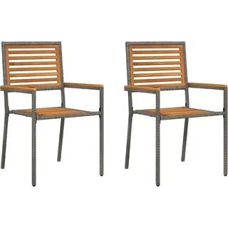 Garten Stapelstühle 2 pcs Braun und Grau - Braun