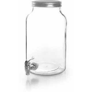 Lacor - 61951 - Spenderkanne aus Glas - Buffet - Integrierter Wasserhahn - perfekt für Wasser, Limonade, Eiskaffee, Tee - spülmaschinenfeste Karaffe - 5,5 l