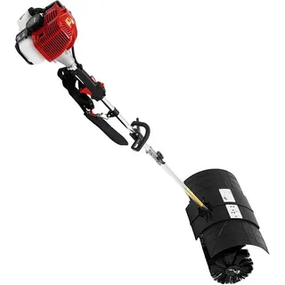 52cc Kehrmaschine Benzin, Motorbesen Schneefräse, Motorbesen, Schneeschieber Mit Motor, 2-Takt 2.3 Ps, Mit Tragegurt, Inkl 1x 30cm Kehrwalze, Für Die Reinigung Von Kunstrasen Und Straßen