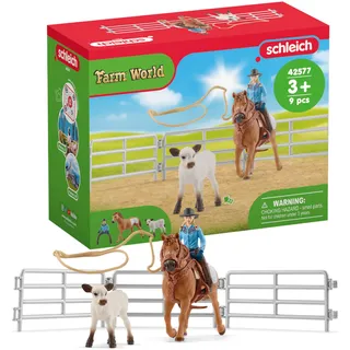 Schleich Farm World Team Roping mit Cowgirl 42577
