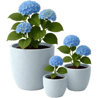CLP Pflanzkübel 3er Set Grau , Kunststoff , 43 cm , Dekoration, Blumen & Blumentöpfe, Übertöpfe