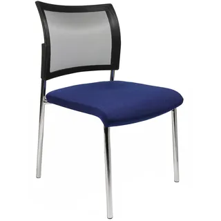 Topstar Visit 10 Besucherstuhl, Konferenzstuhl, Netz (2er-Set), stapelbar, Stoff, Blau/Schwarz