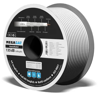 Megasat Koaxialkabel 5-Fach geschirmt 100m