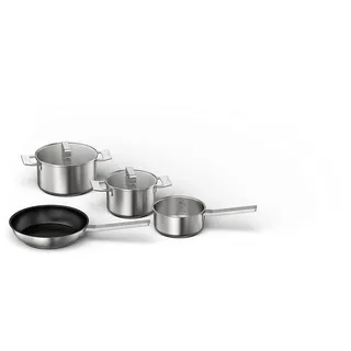 Siemens Topf-Set 6-tlg. Kochtopf + Kasserolle + Bratpfanne + Glasdeckel