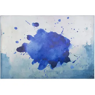 Beliani Kurzflor-Teppich Odalar 200/140 cm , Blau , Kunststoff , Abstrakt , Rechteckig , 140x200 cm , Teppiche und Böden, Teppiche, Orientteppiche