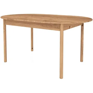 byoak Tisch Oval Ausziehbar INA Wildeiche , Beige , Holz , Kerneiche , 80x77x140 cm , Esszimmer, Esstische