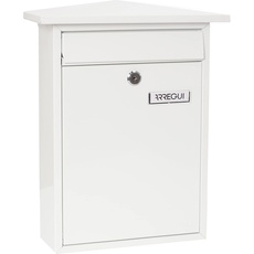 Arregui Home E5711 Individueller Briefkasten aus Stahl, Größe M (DIN A4), Weiß