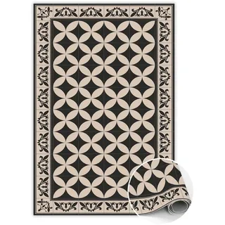 Tulup Vinyl Teppich 60x90 cm Spanische Fliesen , Schwarz, Champagner , Kunststoff , Rechteckig , 60x90 cm , Teppiche und Böden, Teppiche, Outdoorteppiche