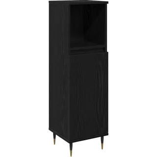 vidaXL Badezimmerschrank mit Tür Schwarz Eichen-Optik 30 x 30 x 100 cm - Schwarz
