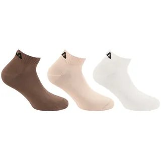 Kurzsocken FILA "UNISEX INVISIBLE PLAIN SOCKS", Damen, Gr. 43-46, beige (mocha mousse), Baumwolle, Elasthan, Polyester, elastisch, Socken Kurzsocken, mit Logostickerei