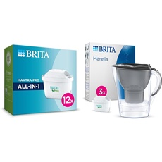 BRITA Wasserfilter-Kartusche MAXTRA PRO All-in-1 – 12er Pack Jahresvorrat – Ersatzkartuschen reduzieren Kalk & Wasserfilter-Kanne Marella graphit 2