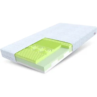 FDM Adriano Schaumstoffmatratze 80 x 200 cm Kindermatratze Hochelastischer HR Komfortschaum Matratze Härtegrade H2/H3 (Mittelweich/Mittelhart) Höhe 11 cm Zweiseitig Abnehmbarer Bezug Waschbar