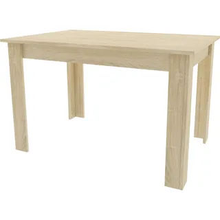 Esszimmertisch Küchentisch, Platte aus Sonoma-Eiche, Holztisch Esstisch, 120 x 80 x 75 cm, 18 mm Dicke, Küche Wohnzimmer Sonoma-Eiche - Braun