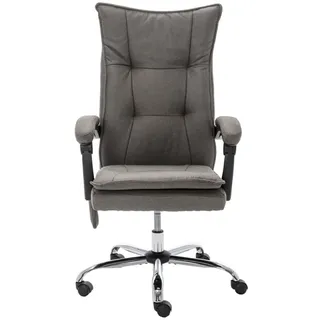 vidaXL Massage-Bürostuhl Grau Stoff - Grau