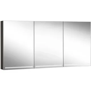 Schneider GRACE TW Lichtspiegelschrank, 3 Türen 50/50/50cm, 1495x120x700mm, dimmbar, 2000-6500K, 116.551.01.41, Ausführung: CH-Norm/Korpus schwarz matt, Rückwand verspiegelt