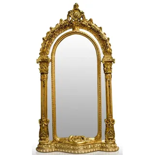 Pompöös by Casa Padrino Barock Standspiegel Gold 134 x H. 257 cm - Handgeschnitzt - Harald Glööckler Spiegel - Gold