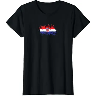Kroatien Flagge Hrvatska Land Kroate Kroatisch Deko Croatia T-Shirt