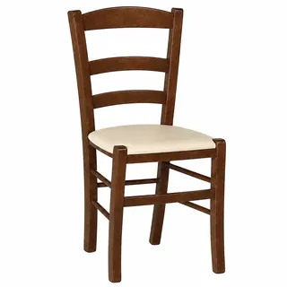 Paesana Esszimmersessel Holz Nussdunkel Polster Beige Komplett montiert