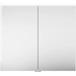 burgbad Eqio Spiegelschrank mit LED-Aufsatzleuchte und Waschtischbeleuchtung, 2-türig, 900x800x170mm, SPGT090F6584, Korpus: Dunkelgrau Matt