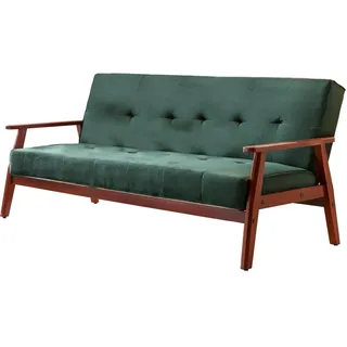 SalesFever Schlafsofa Samt tannengrün
