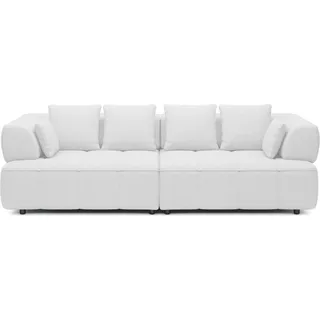 AULA BigSofa, Sitztiefe verstellbar, ohne Schlaffunktion, verstellbare Rückenlehne, modern, Farbe Weiß, 284x111x84/75 cm - Weiß