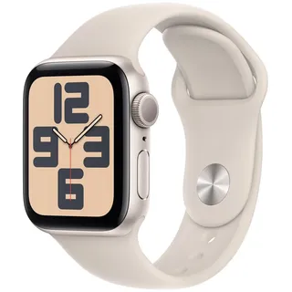 Apple Watch SE 2024 GPS 40 mm Aluminiumgehäuse Polarstern, Sportarmband Polarstern M/L