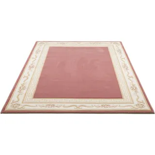 THEKO Teppich aus 100% Schurwolle - Pelinia - maschinell gewebt, rechteckig, rosa 40 cm x 60 cm
