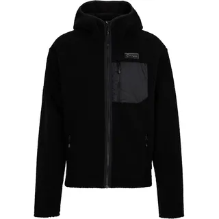 Ziener Herren JUHA-Z High-Loft Fleece Jacke, Midlayer | Kapuze, black, 46
