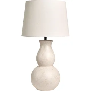 BELIANI Tischlampe Hellbeige Keramik mit Kunstleinen Stoffschirm Stein Optik Moderner Stil Wohnzimmer Schlafzimmer Flur Nachttischlampe Tischleuchte - Beige