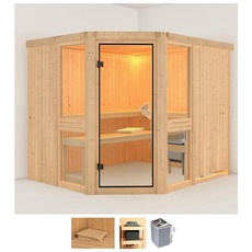 Bild Sauna »Aline 3«, (Set), 9-kW-Ofen mit integrierter Steuerung beige