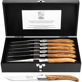 Laguiole Style de Vie Steakmesser Luxury Line, 6-teilig, Olivenholz