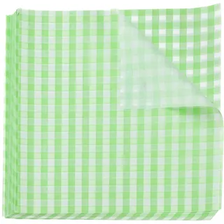 QUARKZMAN 100 Blatt Backpapier 22 x 22cm Karierte Deli Papierblätter Fettdichte Burger Papier Vintage Verpackungspapier Wrap Papier Pommes Papier für Korb Burger Butterbrot Sandwich, Grün
