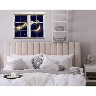 queence 3D-Wandtattoo »Weihnachtsmann im Schlitten« selbstklebender Wandsticker Weihnachten, blau