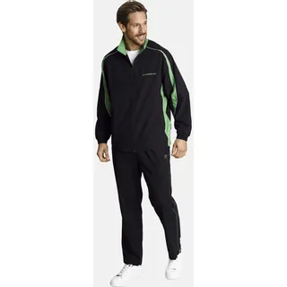 Trainingsanzug JAN VANDERSTORM "Freizeitanzug EIRIK", Herren, Gr. 66, grün (schwarz grün), Obermaterial: 100% Polyester COOLMAX PES(Coolmax)., Homewear-Sets Trainingsanzug