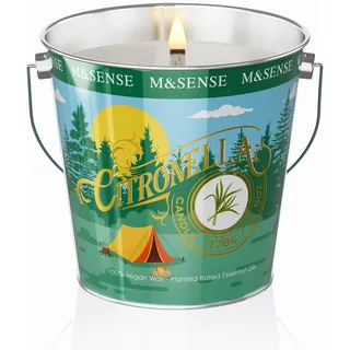 M&SENSE | Citronella-Kerzen 250 Stunden Brenndauer, natürliches Sojawachs
